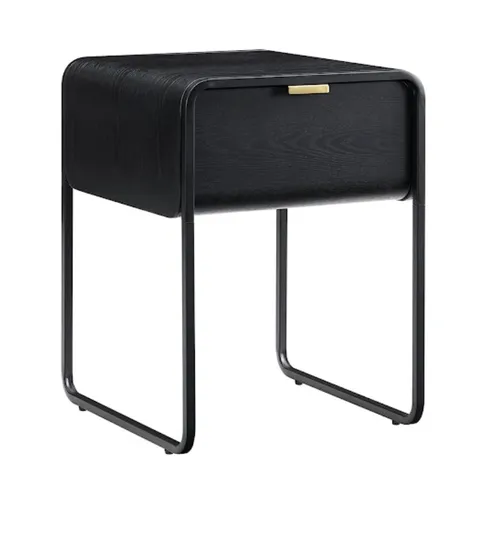 Bedside table black gold handle