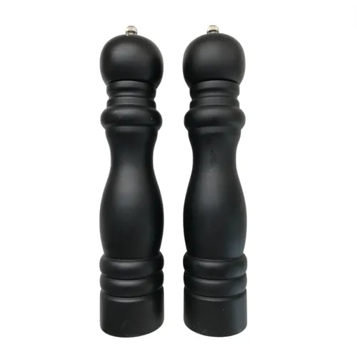 Black Wood Salt & Pepper Grinder Set 2