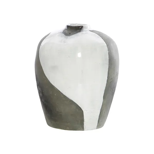 Terracotta black / white vase medium