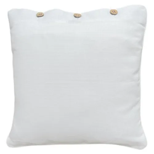 White with buttons poly Euro cushion