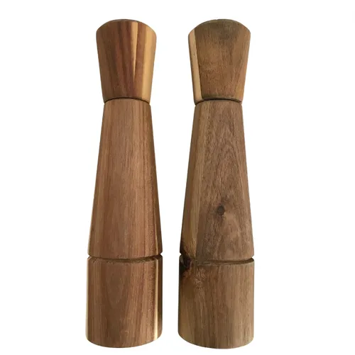 Natural Wood Salt & Pepper Grinder Set 2