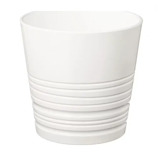White Ceramic Horizontal Stripe Pot X-Small