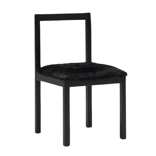 Black Goat Skin Dining Chair