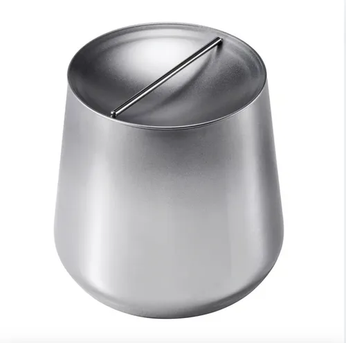 Silver Metal Jar With lLd