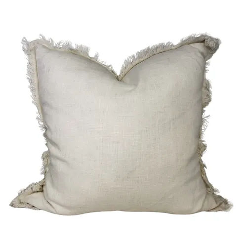 Cream Fringe Euro Cushion