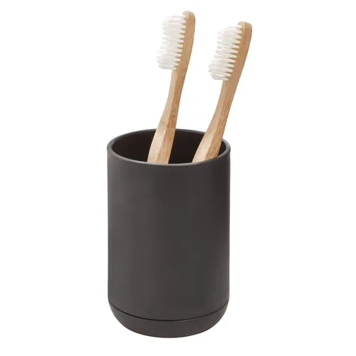 Black Toothbrush Holder Round