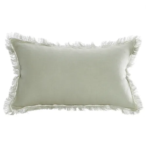 Green sage linen with stitching lumber cushion