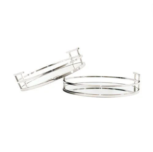 Chrome & Mirror Round Tray