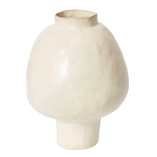 Cream Footed Vase