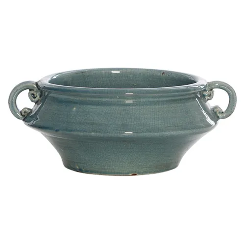 Terracotta Blue Handled Bowl