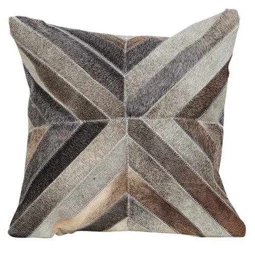Brown cowhide arrow poly cushion