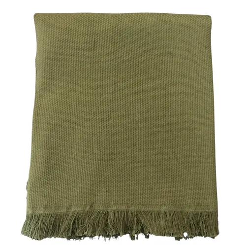 Olive Green knit throw