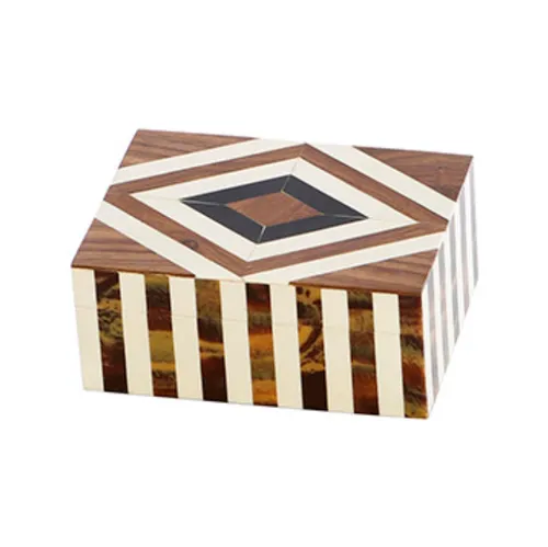 Resin cream brown stripe box