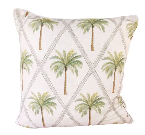 Green print palm tree poly cushion