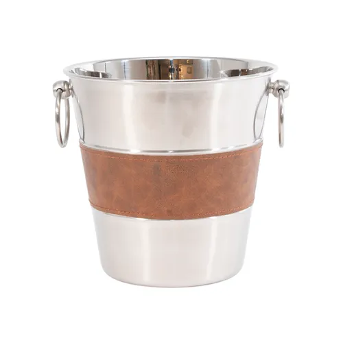 Nickel leather small ice bucket