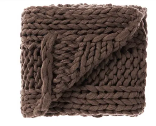Dark Brown Chunky Knit Throw 