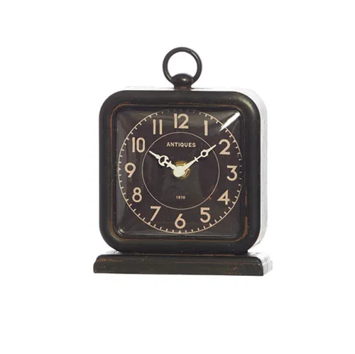 Desk clock - metal blk clock mens