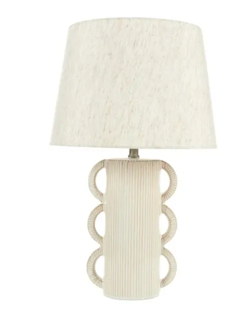 Ceramic slinky cream lamp