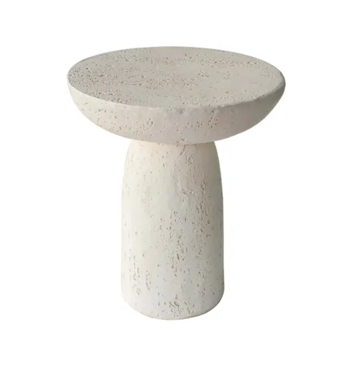 Utah Travetine Round Side Table 