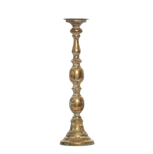 Gold Aged Candle Holder Medium