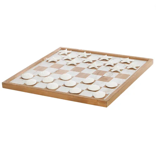 Timber Coastal Checkers Board Large