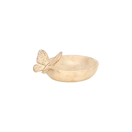 Resin fawn butterfly bowl
