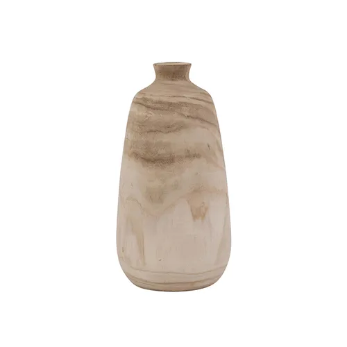 Wood vase narrow neck large