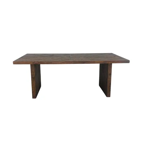 Wooden Brown Herringbone Dining Table