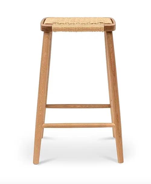 Woven Wooden Barstool