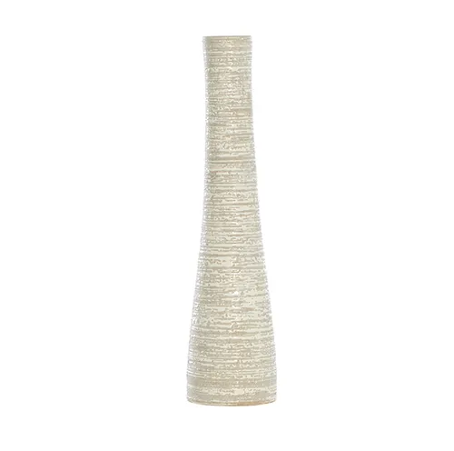 Ceramic etched grey tall skinny vase small