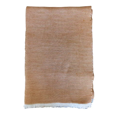 Rust ribbed throw