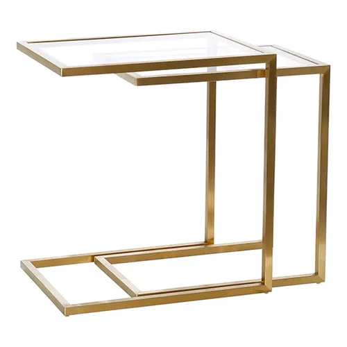 Gold metal frame side table 