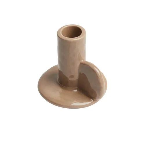 Taupe Ceramic Candle Holder