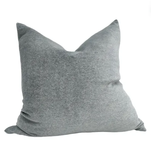 Blue / Grey Velvet Feather Cushion