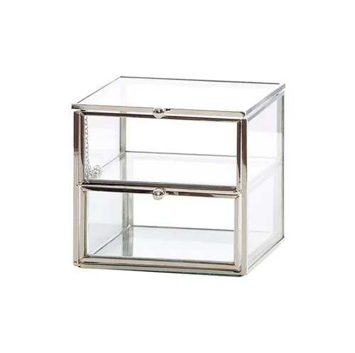 Clear glass double level box
