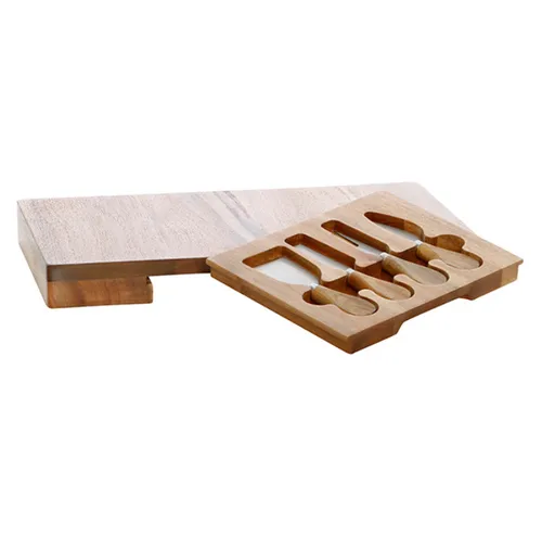 Cheese board with x 4 knives 