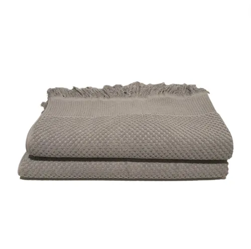 Bath Towel - Light Blue / Grey Fringe