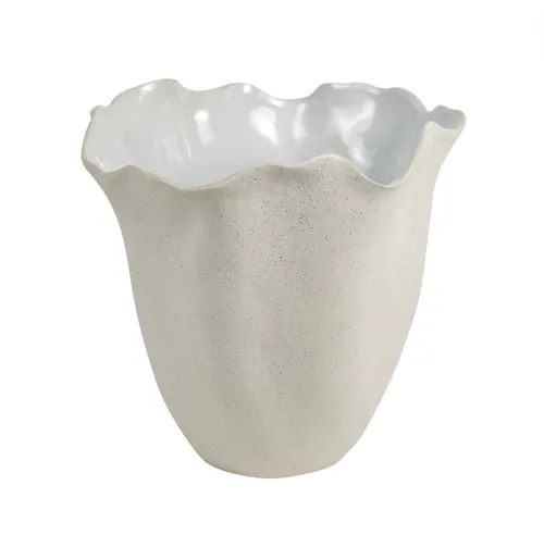 Vega Stone White Wave Vase