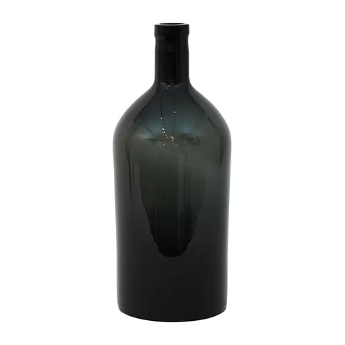 Glass black bottleneck vase large