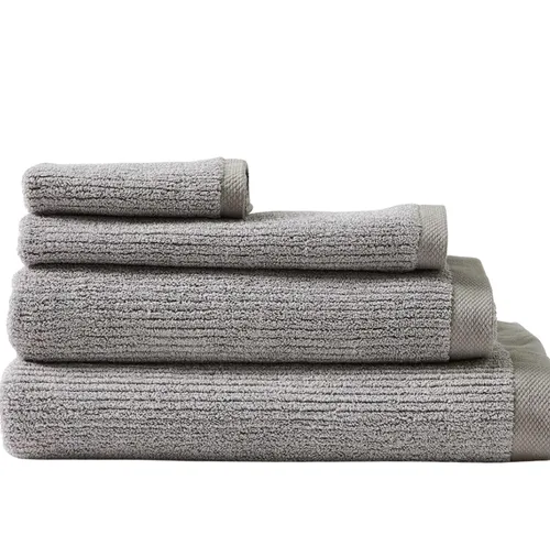 Bath Towel - Grey Ribbed