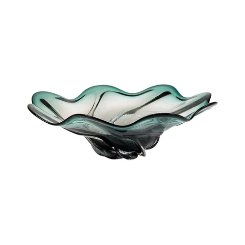 Emerald Glass Wave Bowl