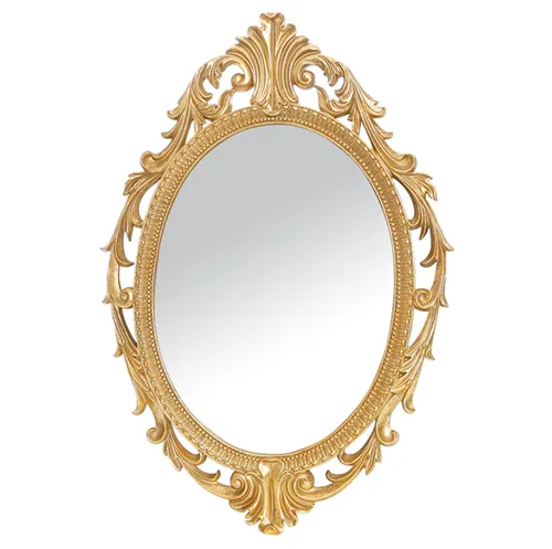 Resin Gold  Filagree Oval Mirror 52 x 76cm