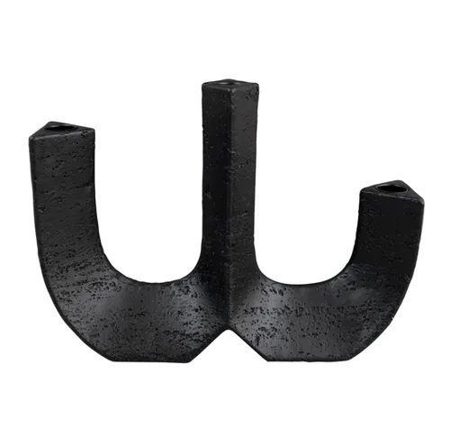 Black Resin Triple Taper Candle Holder