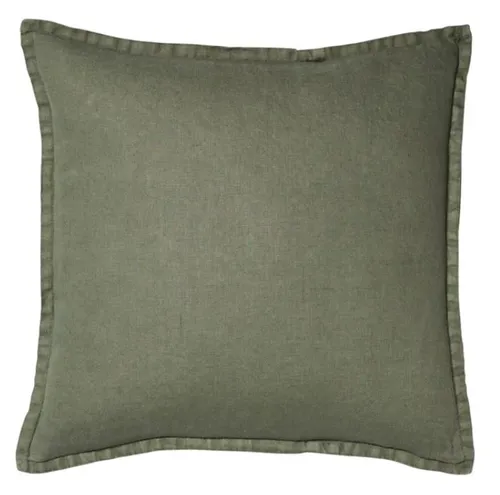 Green stonewashed feather cushion