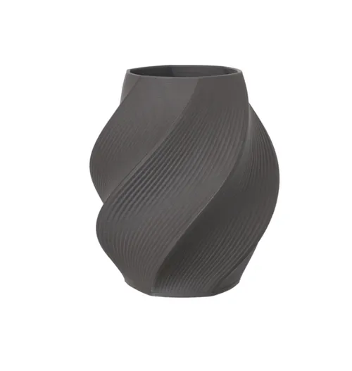 Grey Ceramic Swirl Vase Small