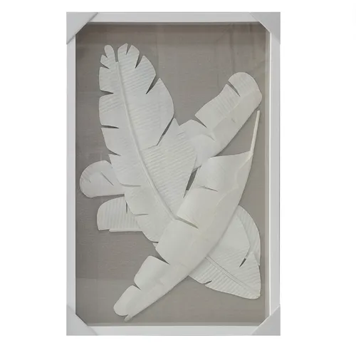 White Natural Banana Leaf Art (B)