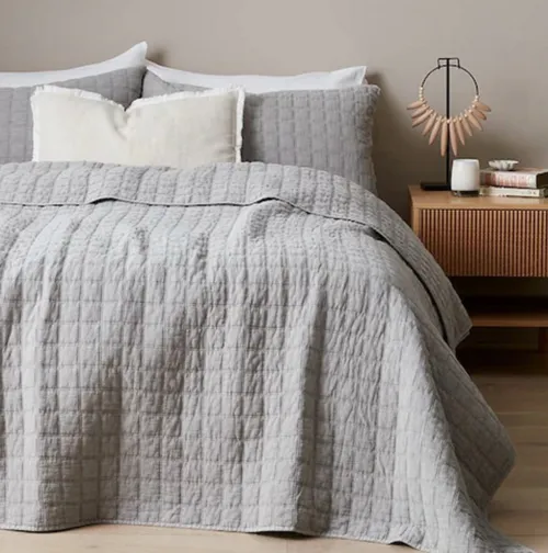 Light Grey Coverlet Bedding Set