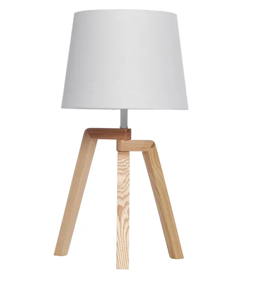 Tripod coast blonde wood lamp