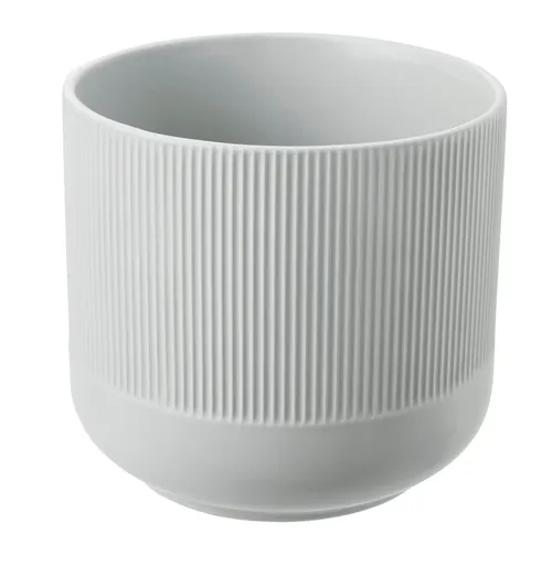 Ceramic white stripe vertical pot