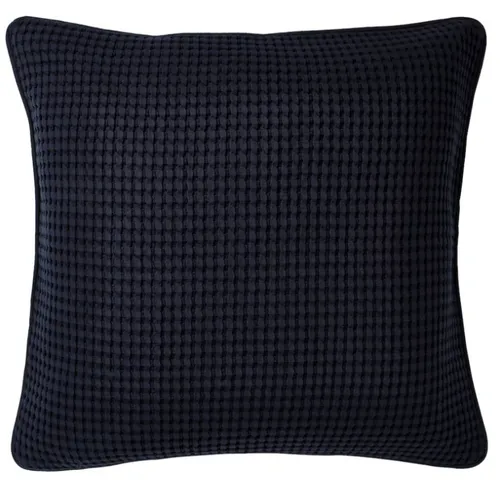 Navy Waffle feather cushion